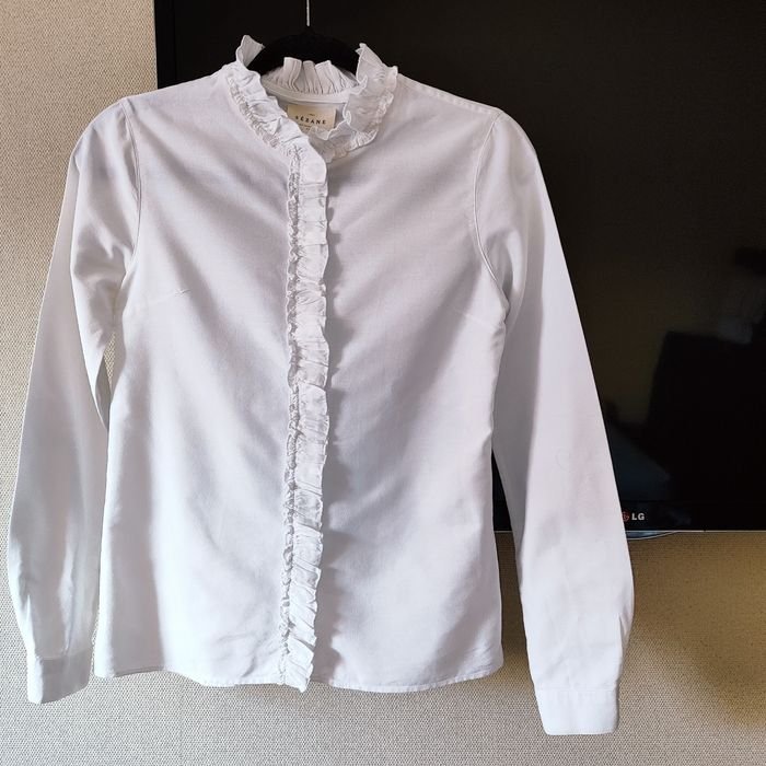 Женская Sezane Блуза Белая Хлопок 36