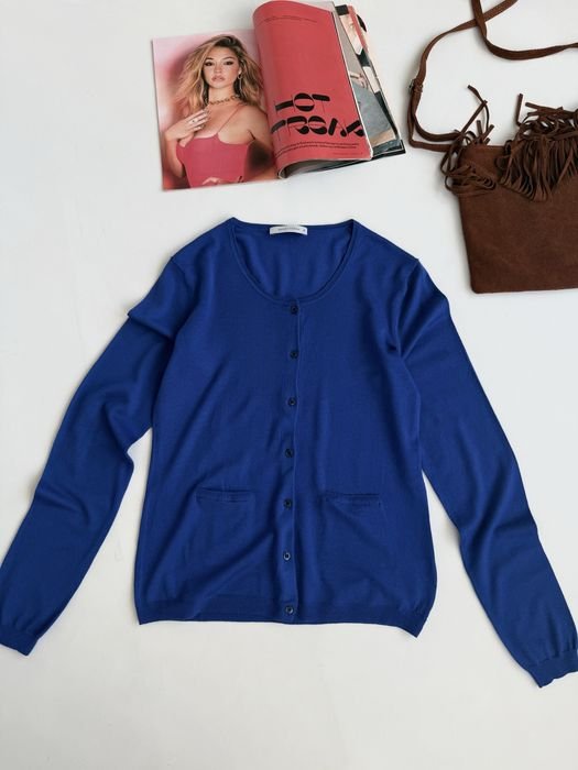 Herren Pullover Wolle Marineblau 40