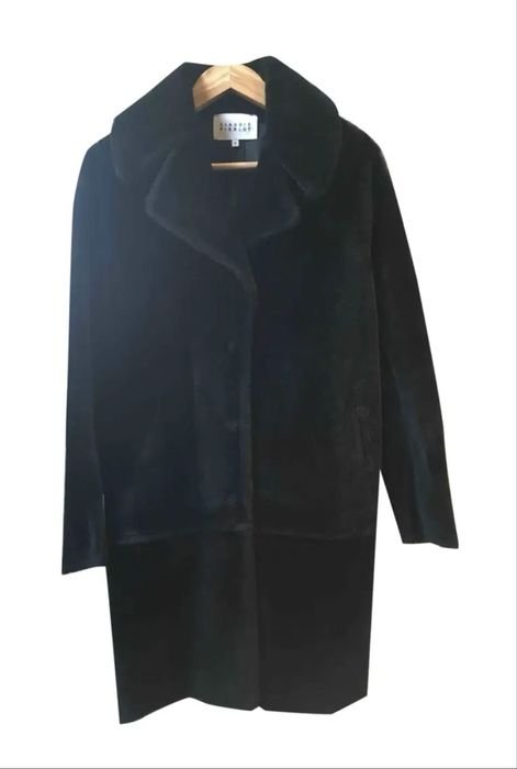 Donna Claudie Pierlot Cappotto Nero Pelle di