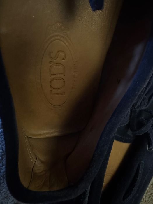 Женские Tod’s Лоферы Тёмно-синие Замша 41