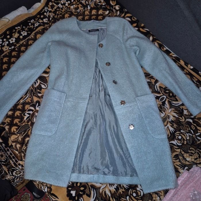Men Rinascimento Coat Turquoise Wool 40