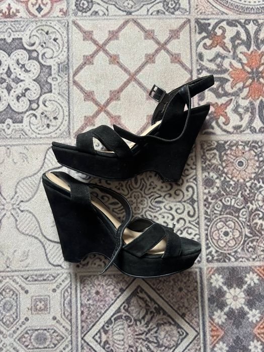 Damen Dune Absätze Schwarz Wildleder 38