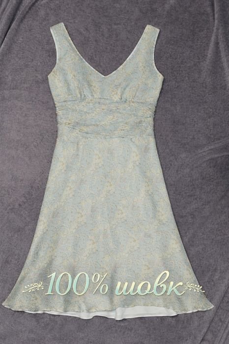 Femme Monsoon Robe Turquoise Soie 40