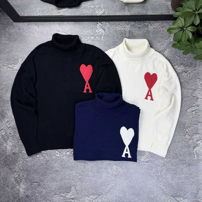 Uomo Ami Paris Maglione Nero Cotone 38