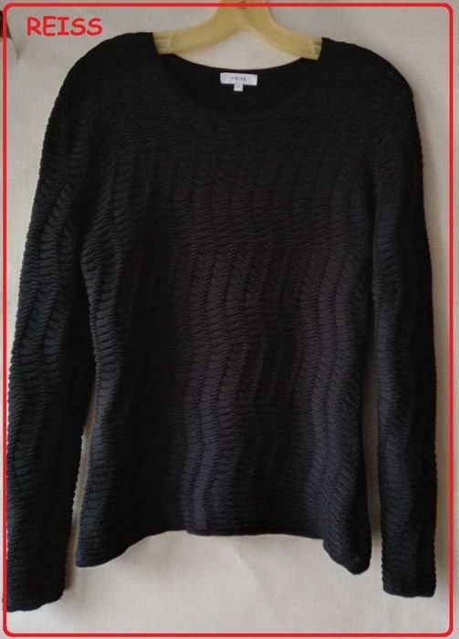 Женский Reiss Лонгслив Чёрный Трикотаж 38
