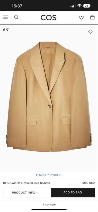 Femme Cos Blazer Beige Coton 36