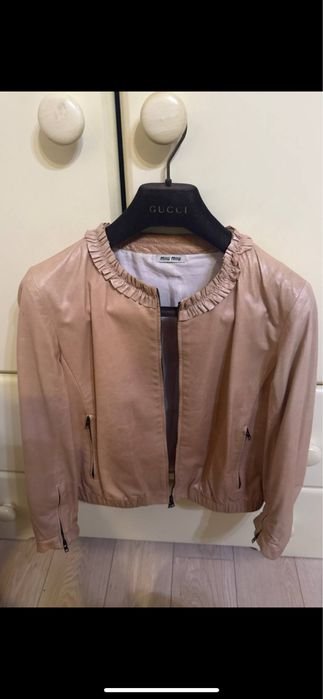Donna Miu Miu Giacca Beige Pelle 36