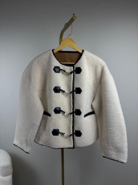 Homme Toteme Manteau en Peau de Mouton Noir 36