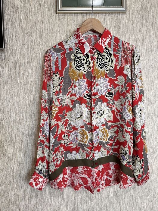 Women Etro Shirt Orange Silk 38