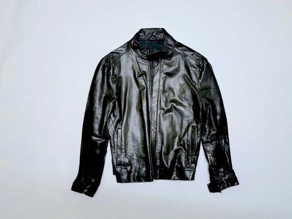 Men Reiss Jacket Black Leather 38