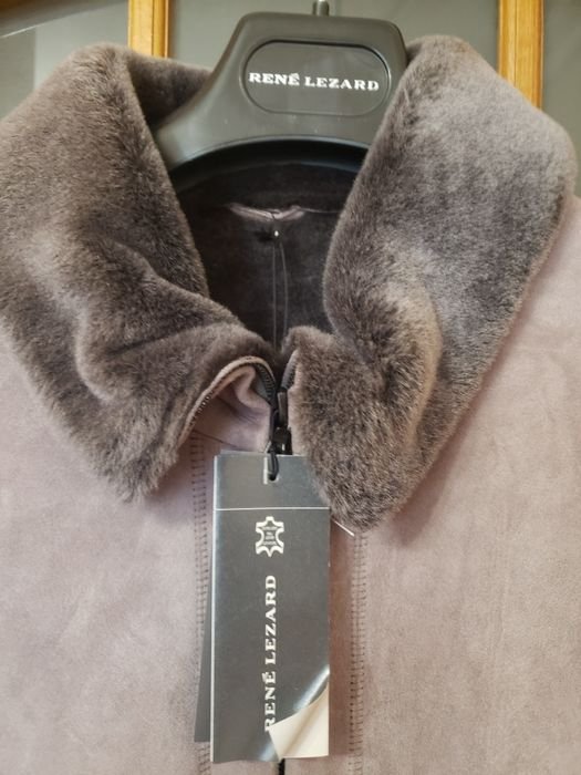 Herren René Lezard Lammfell Grau 42