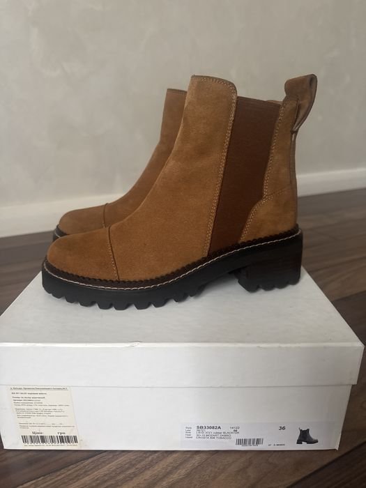 Женские SeeByChloe Чоботи Коричневий Замша 36