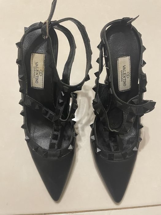 Женские Valentino Туфли Чёрные Кожа 37