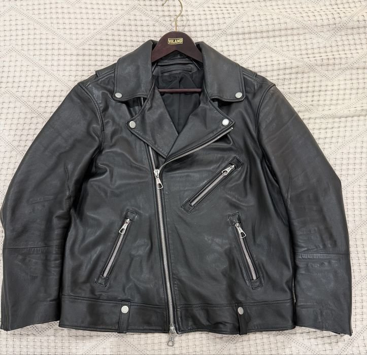 Herren Drykorn Jacke Schwarz Leder 40