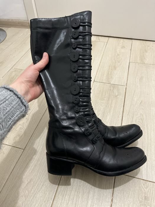 Женские Dune London Чоботи до коліна Чорні Шкіра