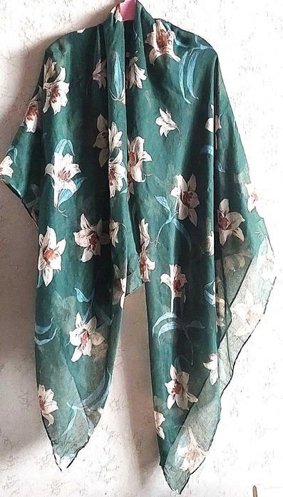 Унисекс Hallhuber Шарф Зелёный Кашемир 157х157 см