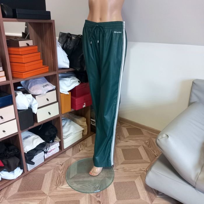 Женские Ermanno Scervino Брюки Зелёные Эко Кожа 40