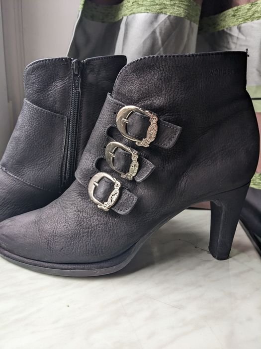 Женские Wonders Ботильоны Чёрные Кожа 38