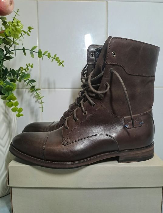 Damen Navyboot Stiefel Braun Leder 40