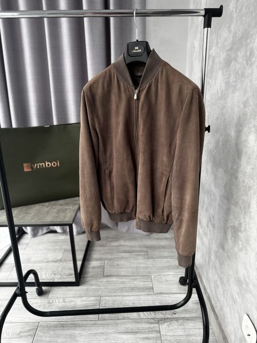 Homme Enrico Mandelli Bomber Marron Suède 38
