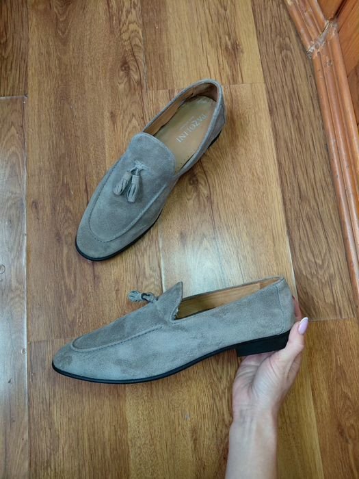 Homme Carlo Pazolini Mocassins Gris Suède 44