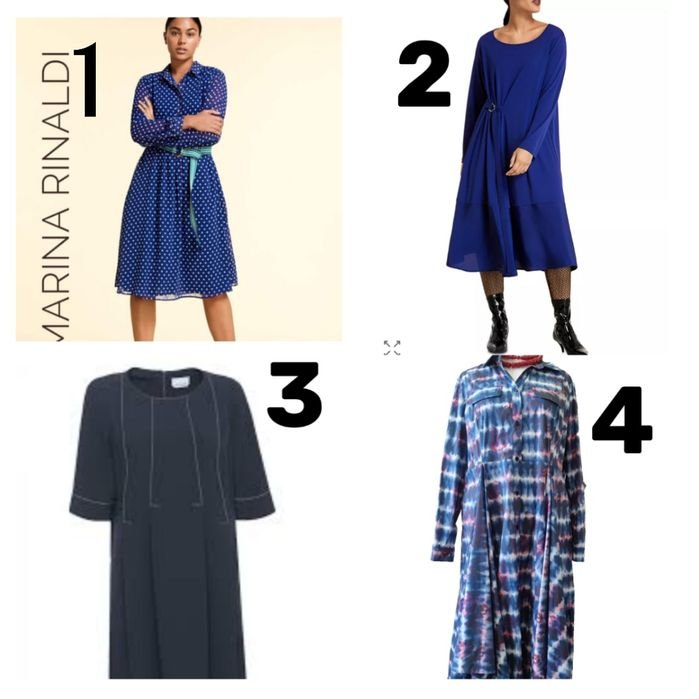 Женское Marina Rinaldi Платье Тёмно-синий Другой