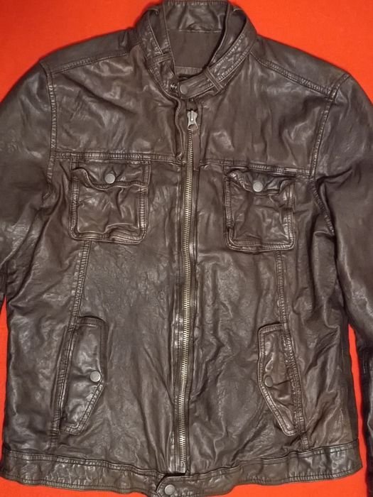 Homme Pepe Jeans Veste en Cuir Marron 40