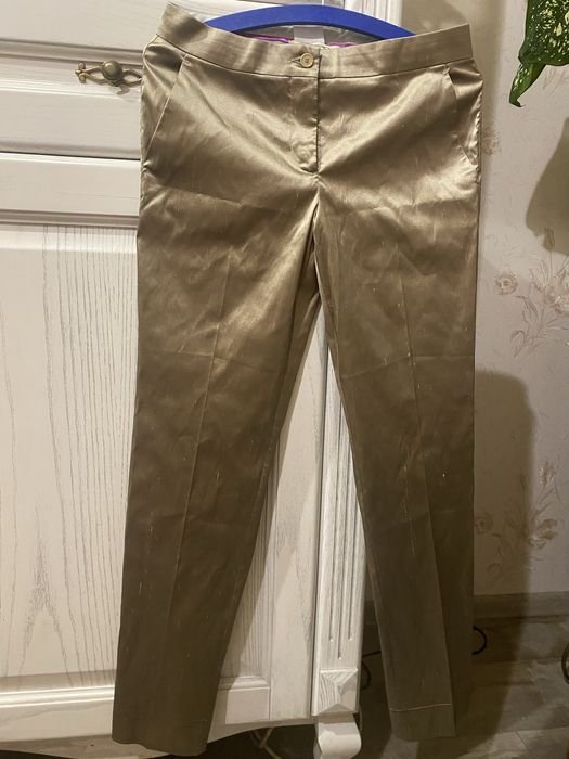 Women Etro Trousers Beige Silk 38
