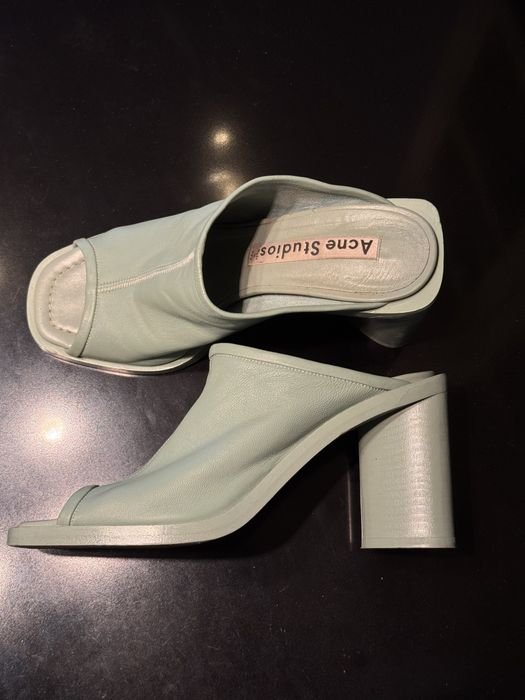 Damen Acne Studios Mules Grün Leder 37