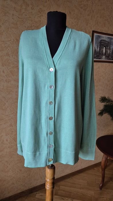 Women Peter Hahn Sweater White Light Green 42