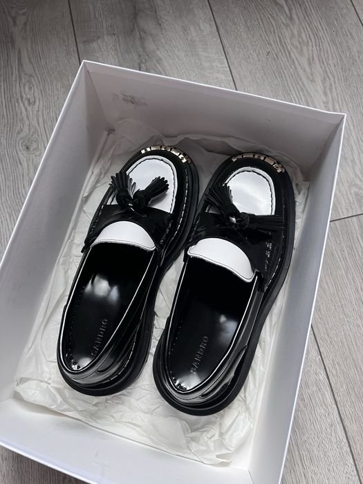 Women Sandro Loafers Black Leather 38
