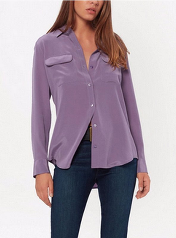 Donna Equipment Camicia Lilla Seta 36 / S / 44