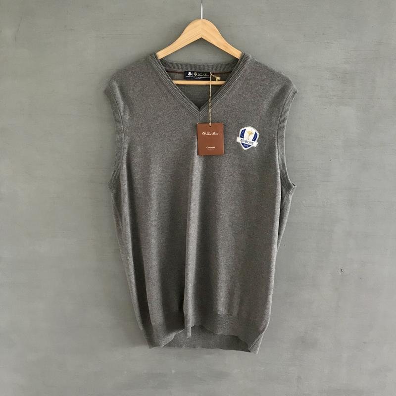 Men Loro Piana Sweater Grey Cashmere 44 / XXL / 52