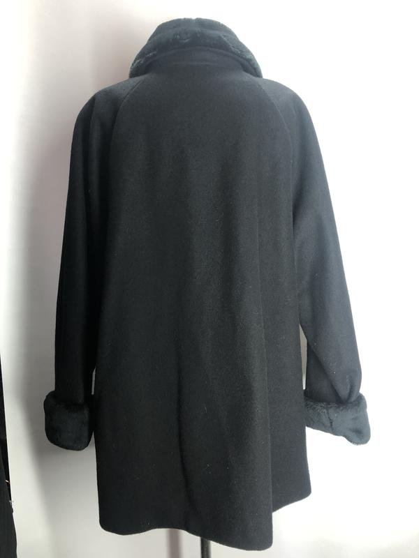 Donna Canali Cappotto Nero Lana 44 / XXL / 52