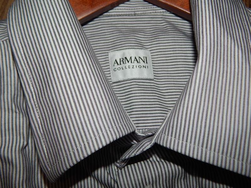 Мужской Armani Collezioni Рубашка Тёмно-синий 40