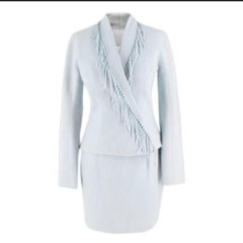 Femme Mugler Veste Bleue Angora 38 / M / 46