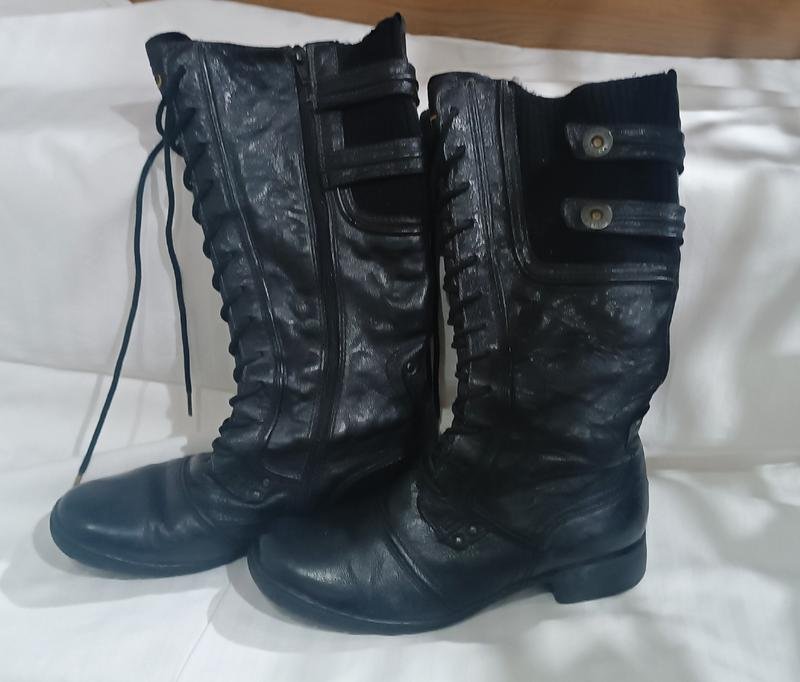 Women Camel Active Boots Black Leather 38