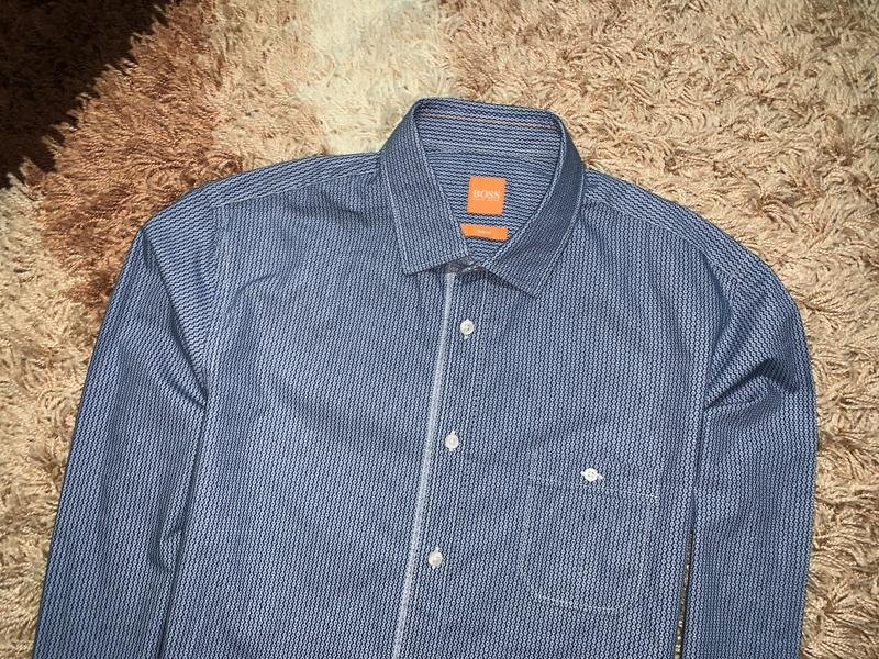 Мужская Boss Рубашка Тёмно-синий 38 / M / 46