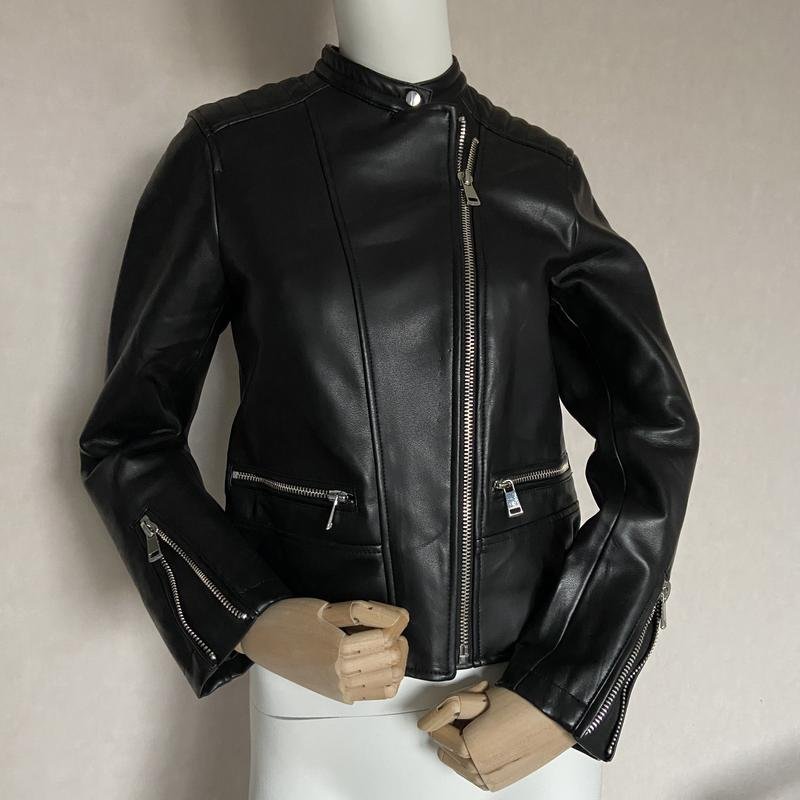 Donna ZARA Giacca Nera Eco-Pelle 36 / S / 44