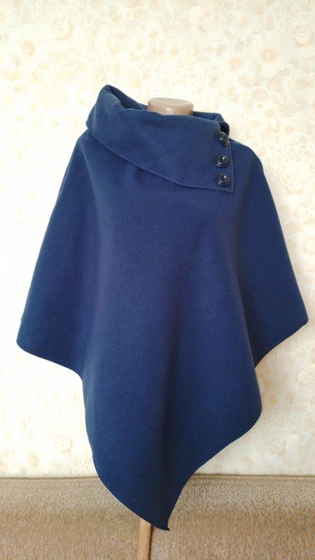 Donna Luigi Poncho Blu Navy Lana 32 / XXS / 40