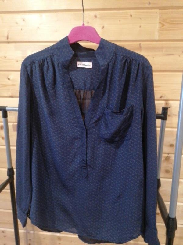 Женская Custommade Рубашка Тёмно-синий Шёлк 36 / S