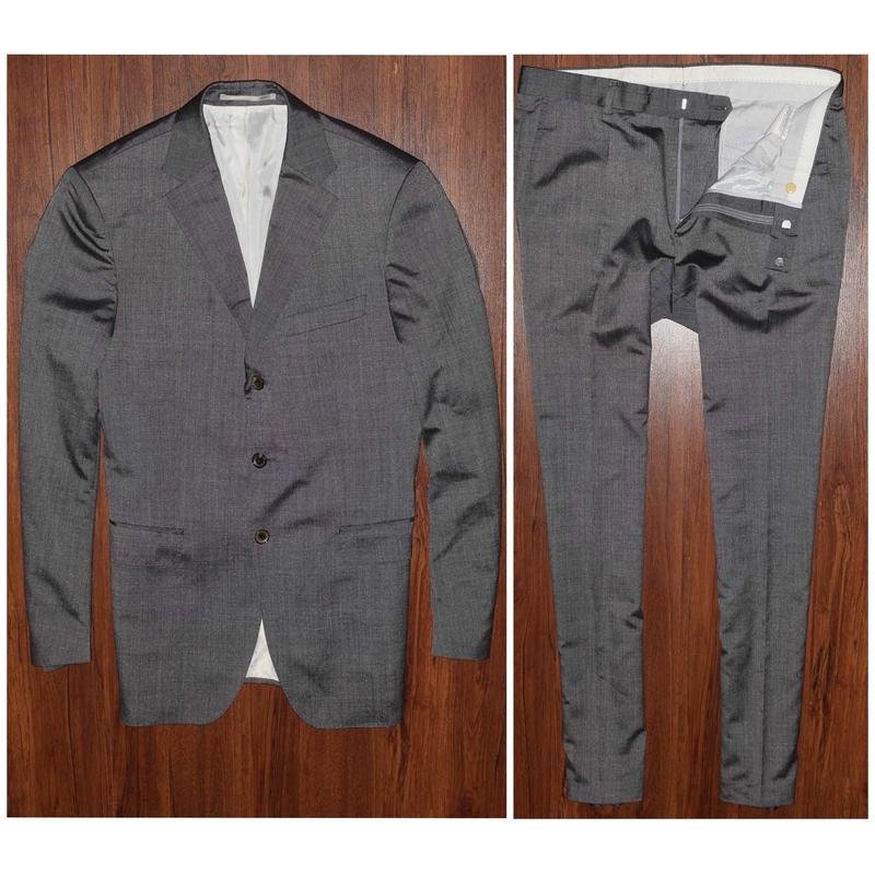 Мужской Brioni Костюм Серый Шерсть/Шелк 38/M/46