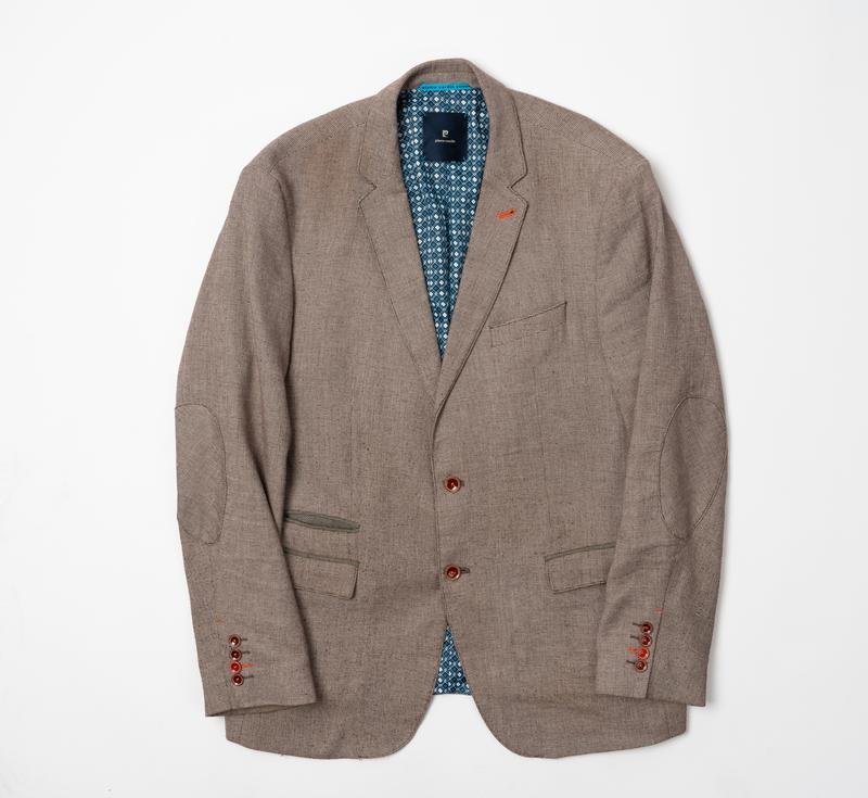 Uomo Pierre Cardin Blazer Marrone Lino Cotone 42 /