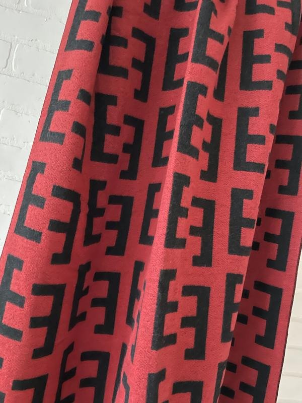 Femme Fendi Écharpe Rouge Cachemire Viscose Taille