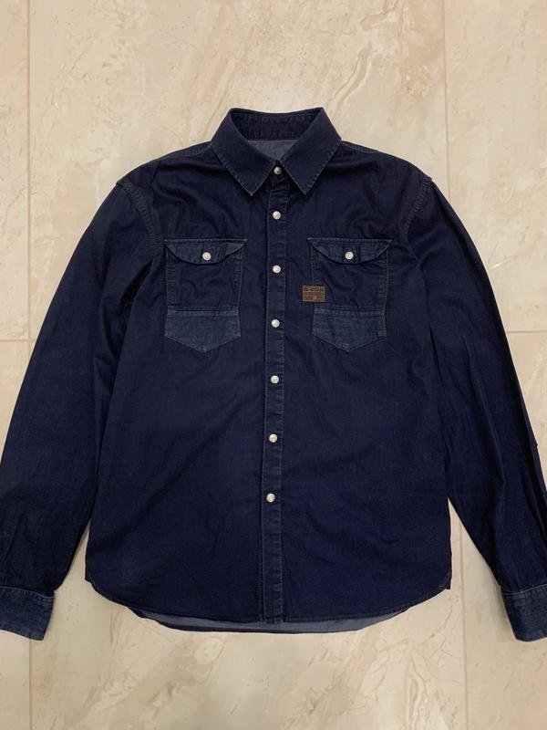 Мужской G-Star Raw Рубашка Синяя 38 / M / 46