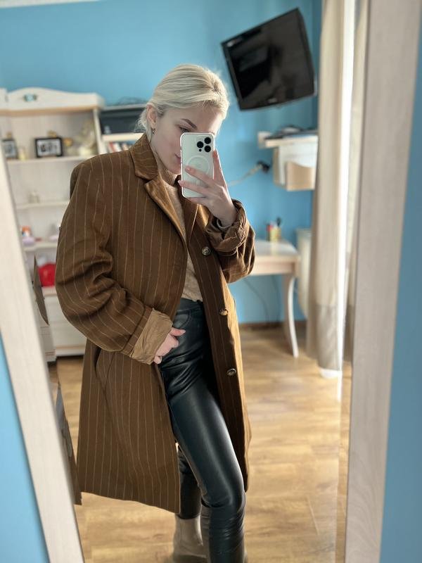 Damen Cacharel Mantel Braun Wolle 38 / M / 46
