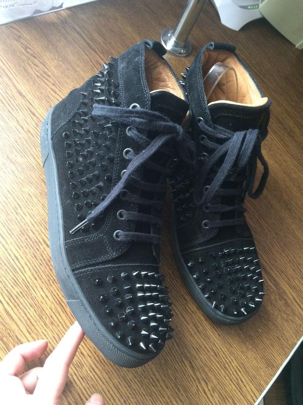 Мужской Christian Louboutin Ботинки Чёрный Кожа 41