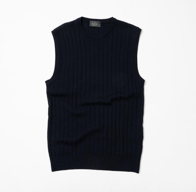 Homme Trussardi Gilet Bleu Marine Laine 42 / XL /