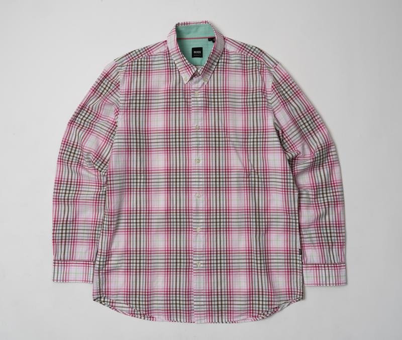 Herren Hugo Boss Hemd Mehrfarbig Baumwolle 40 /L /