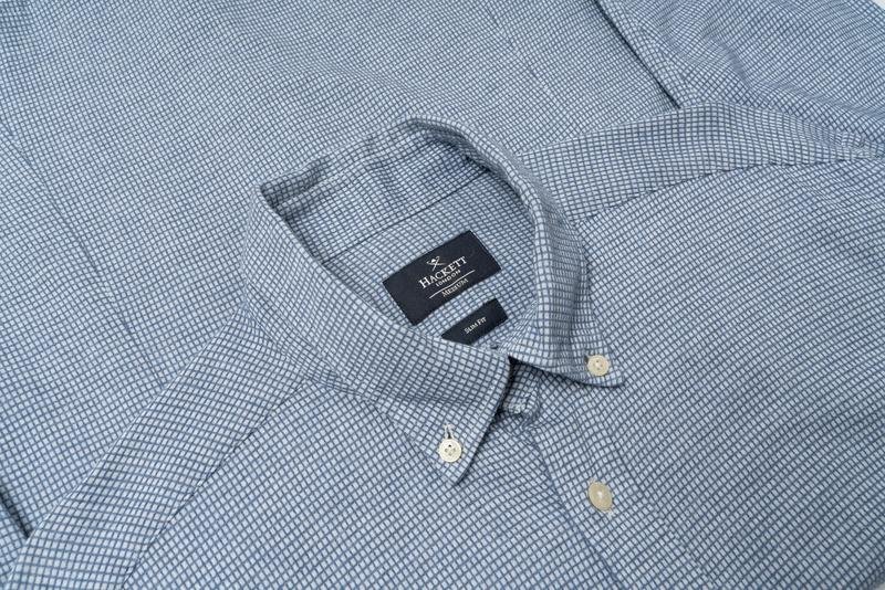 Uomo Hackett Camicia Blu Navy Cotone 38 / M / 46